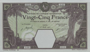 French West Africa, 25 Franc, P7Bas, BAO B3Dcs