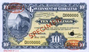 Gibraltar, 10 Shilling, P17s, GOG B15es