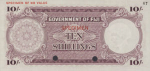 Fiji Islands, 10 Shilling, P52ct