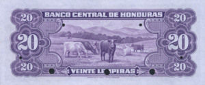 Honduras, 20 Lempira, P48s1, BCH B4s1