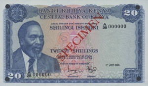 Kenya, 20 Shilling, P8s, CBK B8as