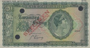 Luxembourg, 20 Franc, P42ct