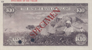 Malawi, 10 Kwacha, P8ct, RBM B8t