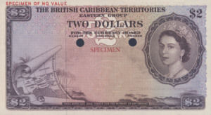 British Caribbean Territories, 2 Dollar, P8ct, CB B8t