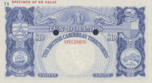 British Caribbean Territories, 10 Dollar, P10ct, CB B10t
