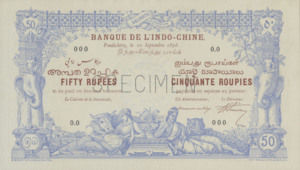 French India, 50 Rupee, A3s