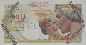 Guadeloupe, 1,000 Franc, P37s