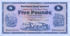 Ireland, Northern, 5 Pound, P188a