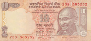 India, 10 Rupee, P89c Letter L