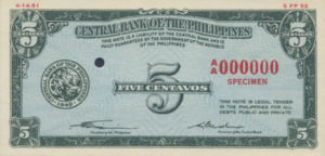 Philippines, 5 Centavo, P125ct