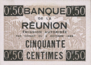 Reunion, 50 Centime, P30
