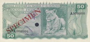 Rwanda - Burundi, 50 Franc, P4ct, BERB B4t