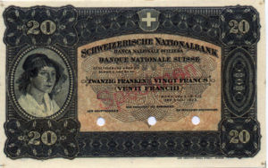 Switzerland, 20 Franc, P32as