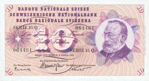 Switzerland, 10 Franc, P45i Sign.40