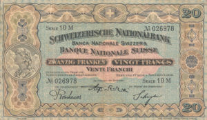 Switzerland, 20 Franc, P33f