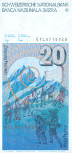 Switzerland, 20 Franc, P55c