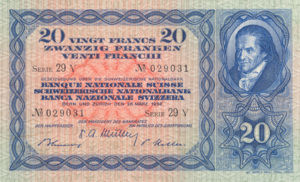 Switzerland, 20 Franc, P39t