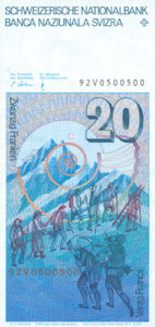 Switzerland, 20 Franc, P55j