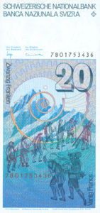 Switzerland, 20 Franc, P54