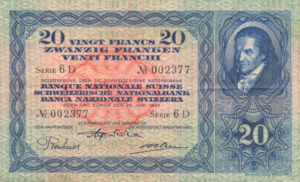 Switzerland, 20 Franc, P39d