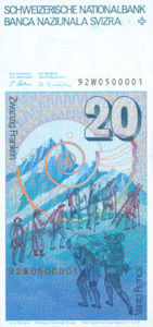 Switzerland, 20 Franc, P55j