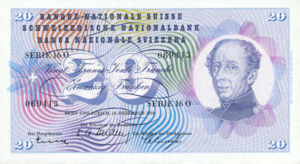 Switzerland, 20 Franc, P46f