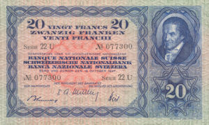 Switzerland, 20 Franc, P39p
