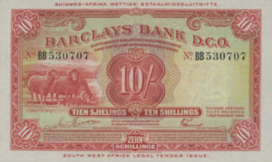 Southwest Africa, 10 Shilling, P4a