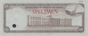 Trinidad and Tobago, 5 Dollar, P27ct, CBTT B2t