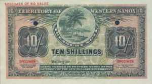 Western Samoa, 10 Shilling, P7s, TWS B1s