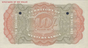 Western Samoa, 10 Shilling, P7s, TWS B1s