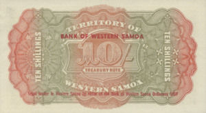 Western Samoa, 10 Shilling, P10a, BWS B1b