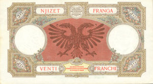 Albania, 20 Franc, P7, BKS B7a