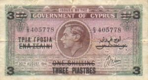 Cyprus, 3 Piastre, P26