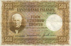 Iceland, 500 Krone, P36a