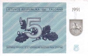 Lithuania, 5 Talonas, P34b