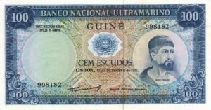 Portuguese Guinea, 100 Escudo, P45a Sign.2