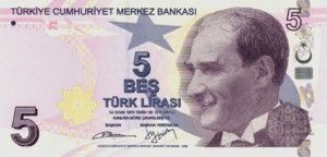 Turkey, 5 Lira, 