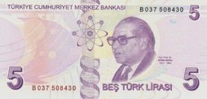 Turkey, 5 Lira, 