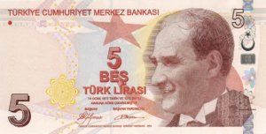 Turkey, 5 Lira, P222