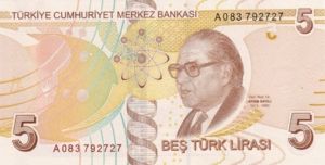Turkey, 5 Lira, P222