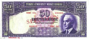 Turkey, 50 Lira, P136s