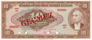 Turkey, 10 Lira, P148s