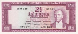 Turkey, 2.5 Lira, P153a