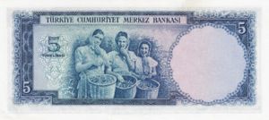 Turkey, 5 Lira, P154a
