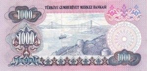 Turkey, 1,000 Lira, P191 Sign.3