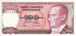 Turkey, 100 Lira, P194a