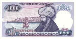 Turkey, 1,000 Lira, P196a Sign.1