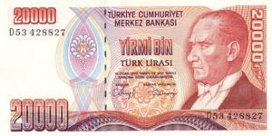 Turkey, 20,000 Lira, P201