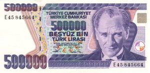 Turkey, 500,000 Lira, P208 Sign.2